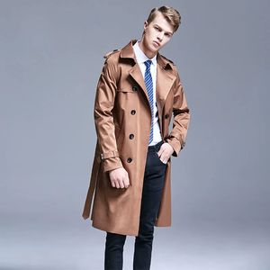 Spring Autumn European And American Trend Trench Coat Loose Double Breasted Man Garment Slim Fit Large British Style Men's Casual Windbreaker