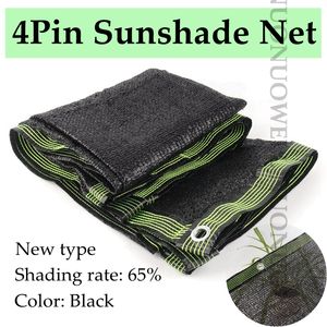 4 Pin HDPE Black Sunshade Net Anti-UV Shading Rate 65% Plant Outdoor Swimming Pool Greenhouse Sun Shade Kylskugga Net Net Net