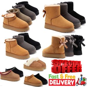 2024 Designer boots fluffy snow boots Boots women and mens winter platform boot slipper ankle wool shoes leather classic booties