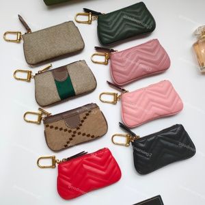 Män kvinnor nyckel plånböcker designer mode mynt handväska kort hållare hänge plånbok äkta läder blixtlås väska accessoires 8 färg 293n