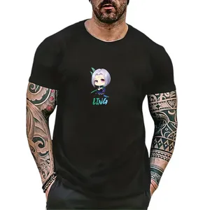 卸売TシャツOネック半袖コットンヒップホップメンTシャツ黒い特大のソフトティーシャツ