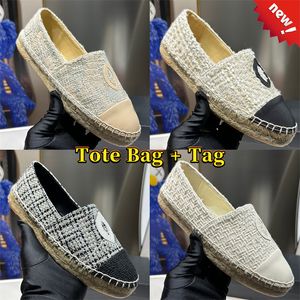 Designer platform women slippers leather slides sandal white black Quilted Tweed Metallic Gold Denim Canvas Classic Espadrillers Loafers Fisherman shoes sandals