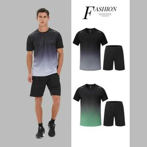 Herren Trainingseinrichtungen für Erwachsene Sportarten Freizeitanzug Fußballtrainingsteam Uniform für Sportswear Fitness Anzug schnell trocknend kurzschließend Q240527