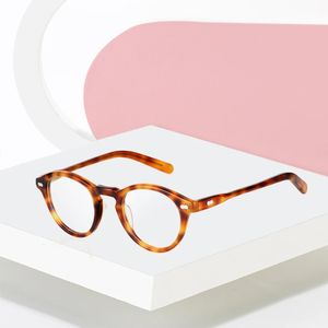 Mode runde Brillen Frames Vintage optische Myopie Frauen und Männer Brillen verschreibungspflichtige Sonnenlinsen 240528