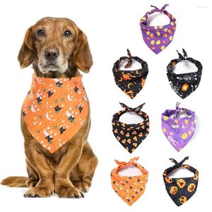 Abbigliamento per cani bandanas cottoncarf cimice accessori per toelettatura regolabile bandage triangolare forniture per animali domestici per il Natale di Halloween