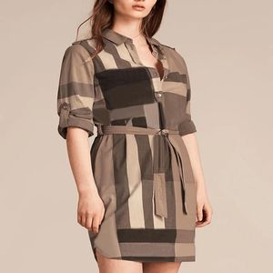 여자 셔츠 드레스 패션 슬림 클래식 패턴 SILM 23SS 드레스 여자 의류 간단한 5 색