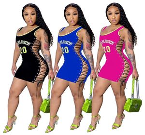 Women Designer Dresses Designers Letter Printed Dress Clothing Nightclub Style Sleeveless Mini Summer Sexy Club BodyCon Short Dres2833867