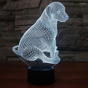 Bordslampor Dog Desk Lamp Creative Special Product 3D LEDALLA LÅGA TICKA TIKELARS TOUSS REMOTE TOUCH SWITCH