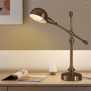 Tischlampen Amerikanische industrielle Rotatable Swing Arm LED Lamp Office Studie Wohnzimmer Schreibtisch Stehleuchte CottageCore Dekor