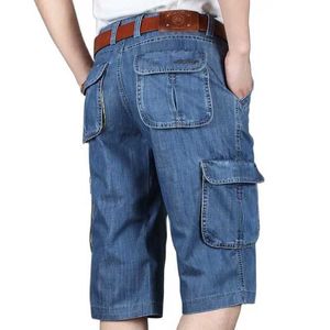 Herren Shorts Sommer neue Herren Jeans Jeans Shorts Baumwollwaren Shorts Große Taschen Lose Taschen Breite Beine gestickt Bermuda Beach Shorts S2452899