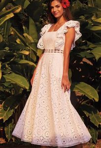 503 XL 2024 Summer Women's Runway Dress Sleeveless Square Neck Black White Blue Embroidery Dress Flora Print YY