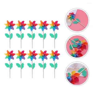 Decorazioni da giardino 14 pezzi colorati in legno a vento a vento cortile esterno per bambini sculture per pinwheels decorazione in pvc