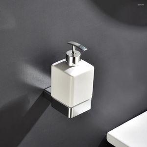 Sıvı Sabun Dispenser Alüminyum Banyo Aksesuarları Dağıtıcı Duvara Monte Losyon Tutucu El Şampuan El Mutfak İçin Seramik Şişe