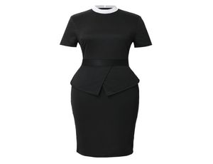 Dorosłe kobiety z krótkim rękawem sukienki z pracy katolickie sukienki czarne 7045331
