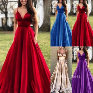 2024 Sommar 024 Kvinnors sexig V-ringad klänning med solid färg ärmlös modekvällsklänning