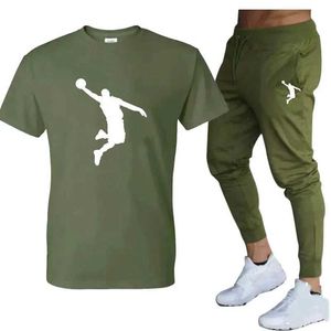 T-shirt maschile da uomo e pantaloni da jogging si adattano al marchio casual del cappotto hip hop cioè nella calda estate q240527