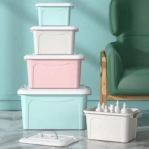 Plastic Storage Box Thickened Toy Clothes Medicine Cosmetic Storage Box With Lid Space Saving Small Capacity Household Products 240528