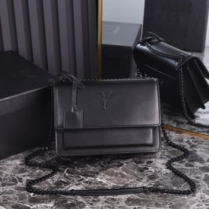 Łańcuchowa torba na ramię designerka crossbody evening torebka mody oryginalna skórzana torebka czarna dama