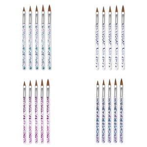 5st Ny Nail Brush Art Line målning Pen 3D Tips Diy Akryl UV Gel Borstar Ritning Design Manicure Målning Nagelkonstverktyg