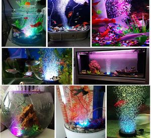 LED水族館エアバブルライト防水水槽ライト水族館ダイビングランプ用カラフルな変化したライト水槽装飾ランプ