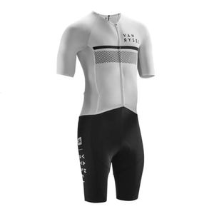 VANRYSEL Road Racing Suit Racer White Triathlon Summer Tights One-Piece Pants Cycling Suit Breathable Outdoor Sports Clothes 240523