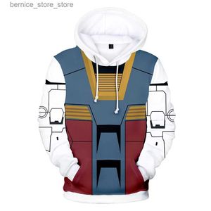 Moletons masculinos moletons gundam traje de caráter 3d moletais/homens moda moda de manga longa moletom com capuz