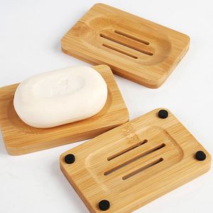 Natural Wood Bamboo Soap Dish Holder for Bathroom Kitchen Sink Sponges Organizer Accessories Storage YFA1994