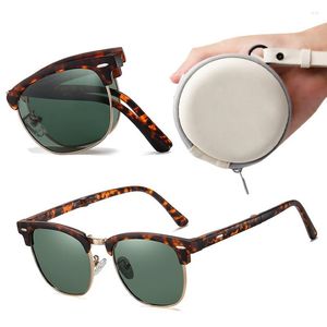 Óculos de sol HD dobrável HD Men Women Designer Club Marca dobrada Driving Sun Glasses Blinded Dropp Master Tonses 271V