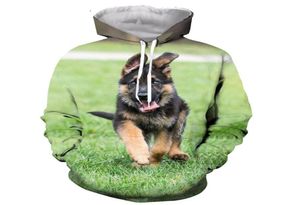 ドイツのシェパード犬かわいい犬パーカーメンウォーメン3Dプリントパーカースウェットシャツカジュアルハラジュクスタイルストリートウェアトップス9156595