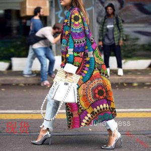 2024 Autumn and Winter New Womens Fashion Loose and Ankle Printed Woolen Coat Print