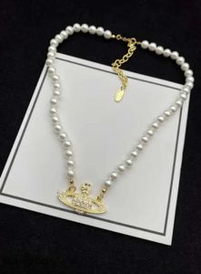 Дизайнерские ожерелья подвесной бренд модные письма чокеры Женские украшения металлическое жемчужное ожерелье Cjeweler Viviane Westwood для женщины Cha
