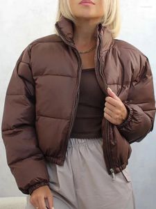 Женские траншеи, винтажные женщины, коричневые теплые куртки 2024 зимняя мода, дамы, элегантные короткие коротко