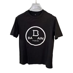 2024 Французский мужская дизайнерская мужская футболка мода кассовая рок-рок черно-белый роскошный рукав с короткими рукавами