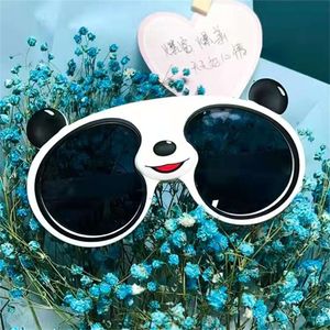 Trend barn tecknad solglasögon pojkar flickor pandaformade polariserade solglasögon barn uv skydd barn födelsedagspresent leksaker