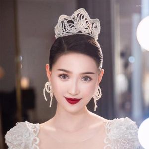 Dangle Earringsデリケートヘアバンドジュエリーセットスパークリングイヤーアクセサリー調整可能な花嫁介添人の結婚式