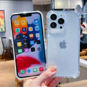 Apple 14の透明な携帯電話ケースアンチドロップシンプル13pro 4コーナー保護12xsmaxシリコンTPUソフトケース携帯電話ケース卸売