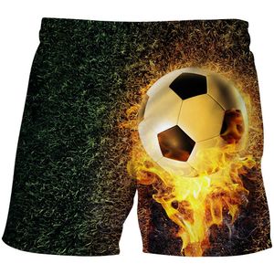 Sommer 4-14y Kinder Fußball Flamme 3D-Print Shorts Boy Girl Casual Badwear Kinder Teen Schwimmanzug Schwimmbad Strand Kleidung L2405