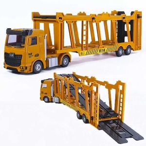 Diecast Model Cars Diecast Model Cars High simulation plastic large doublelayer transport vehicle model engineering trailer toy excavator and drum toy whole