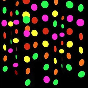Banners Streamers Confetti UV Round Paper Garland Glow in the Dark Party Supplies Neon Streamers For Neon Party Decorations Wedding Glow Party Accessories D240528
