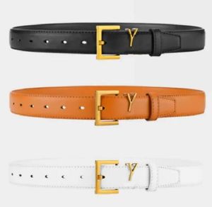 Designerbälte för kvinnors bredd 3.0 cm Designer Högkvalitativ män Designerbälten Y Buckle Womens Midjeband 6 Färg Valfritt Vitt bälte äkta läderbälte