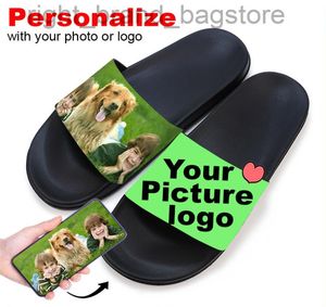 Personlig Slide Sandal Sneaker Kvinnor tofflor för män gåva flip flops Anpassa sommar PO -anpassning med DIY Home Origin W220809609002