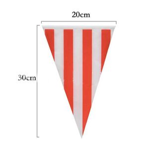 Banners Streamers Confetti 20-48pcs 10/30M Red White Striped Hanging Flags Banner Circus Carnival Party Decoration Wall Triangle Garden Home Decor d240528