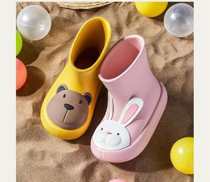 Cartoon Bear Rabbit Children Boys Girls Rain Water Shoes Boot Covers Protect Portable Antiskid Waterproof Boots For Baby Kids 240528