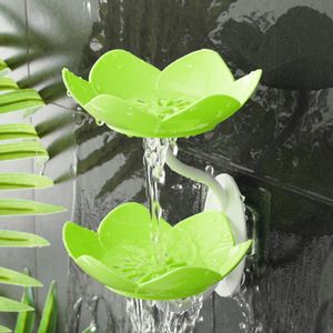 1pc Creative Lotus Shape Soap Box Двойной слой настенный настенный пластиковый держатель для мыла