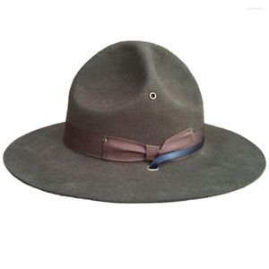 Boneadas Campanha Militar de Lã dos EUA EUA Instrutor de Sargento Mountie Ranger Hat 298Z