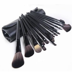 Blackbrown Handle 18pcs Professional Makeup Brushes Definir Kit de escova de cosméticos Ferramenta Roll Up Case DHL1081962