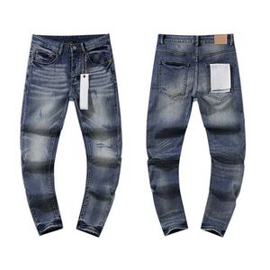 Herr jeans toppkvalitet lila roca märke jeans 2024SS mode märke retro antik elastiska snäva byxor mens casual perforated jeans unisex j240527
