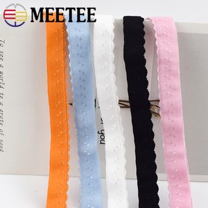 Meetee 22/45Meter 11mm Elastic Bands Stretchy Lace Trim Strap Rubber Belt Tapes for Underwear Bra Clothing Sewing Accessories
