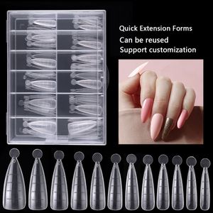 120Pcs/Box Nail Forms Tips For Quick Building Gel Mold Acrylic nail Molds Top Molds For Extensions Forms Manicure System Tools
