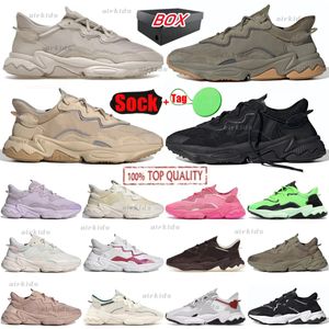 Runing Shoes ozweego core black Pale Nude Grey Knit Trace Cargo Feather Grey Bliss Valentine's Day Pusha T Core Black Solar Green for men women